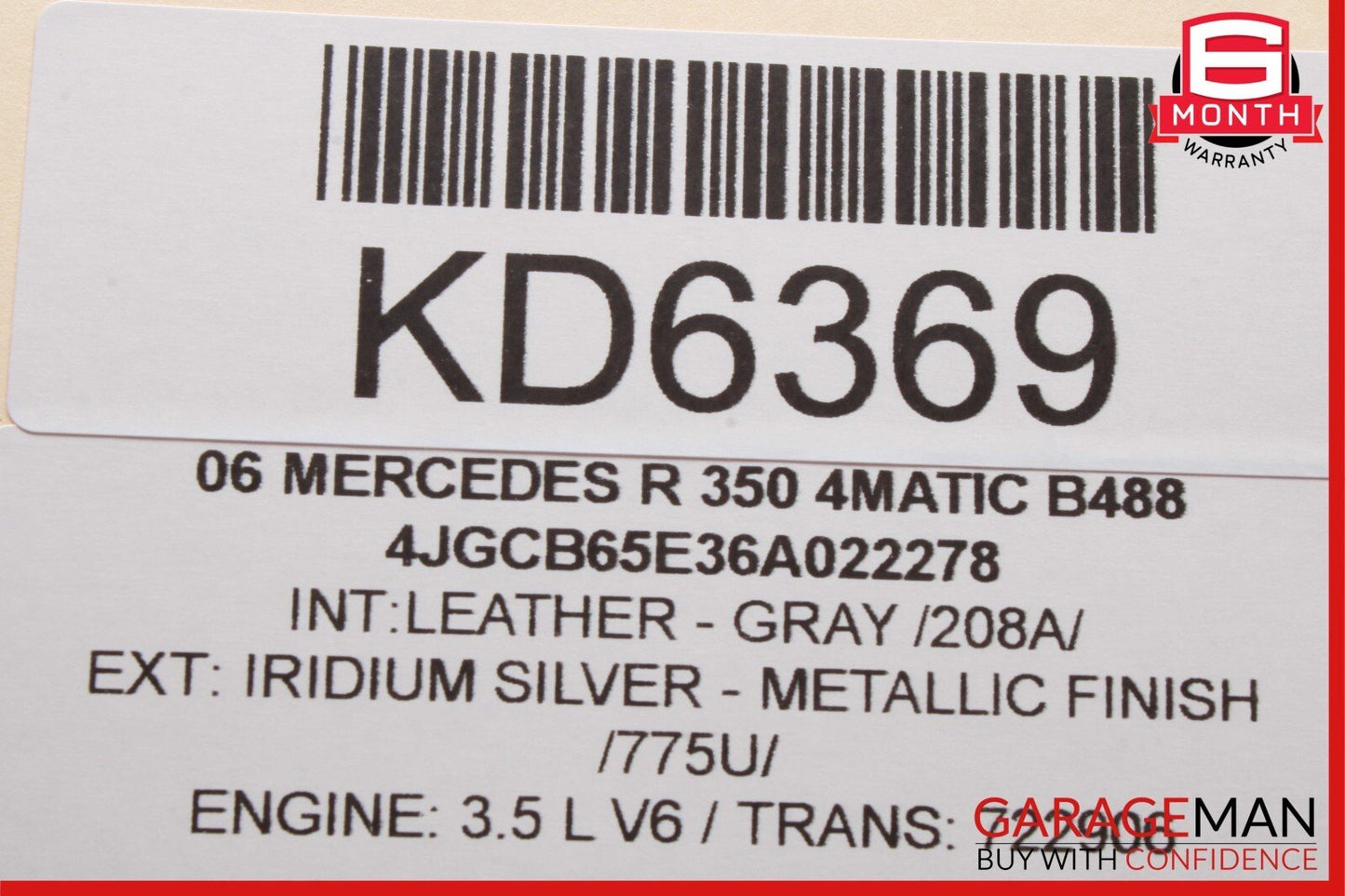 05-12 Mercedes W251 R350 E350 C300 C350 Fuel Injector Rail w/ Fuel Injectors OEM