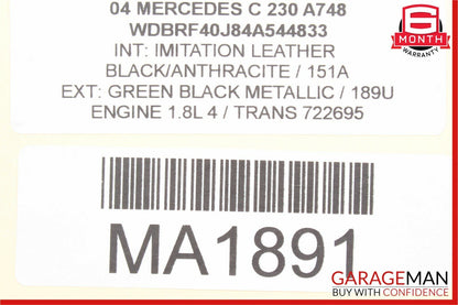 05-07 Mercedes W203 C230 C240 Front Right Side Headlight Light Lamp Halogen OEM