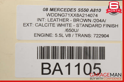 07-13 Mercedes W221 S500 S550 CL550 Airmatic Air Suspension Compressor Pump OEM