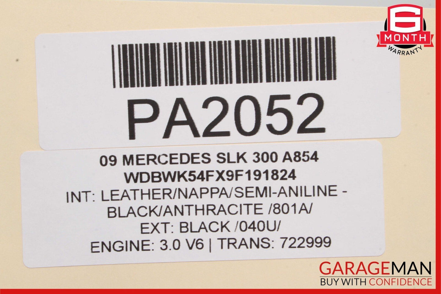 06-11 Mercedes R171 SLK300 C300 3.0L M272 Engine Motor Block Assembly RWD 116k