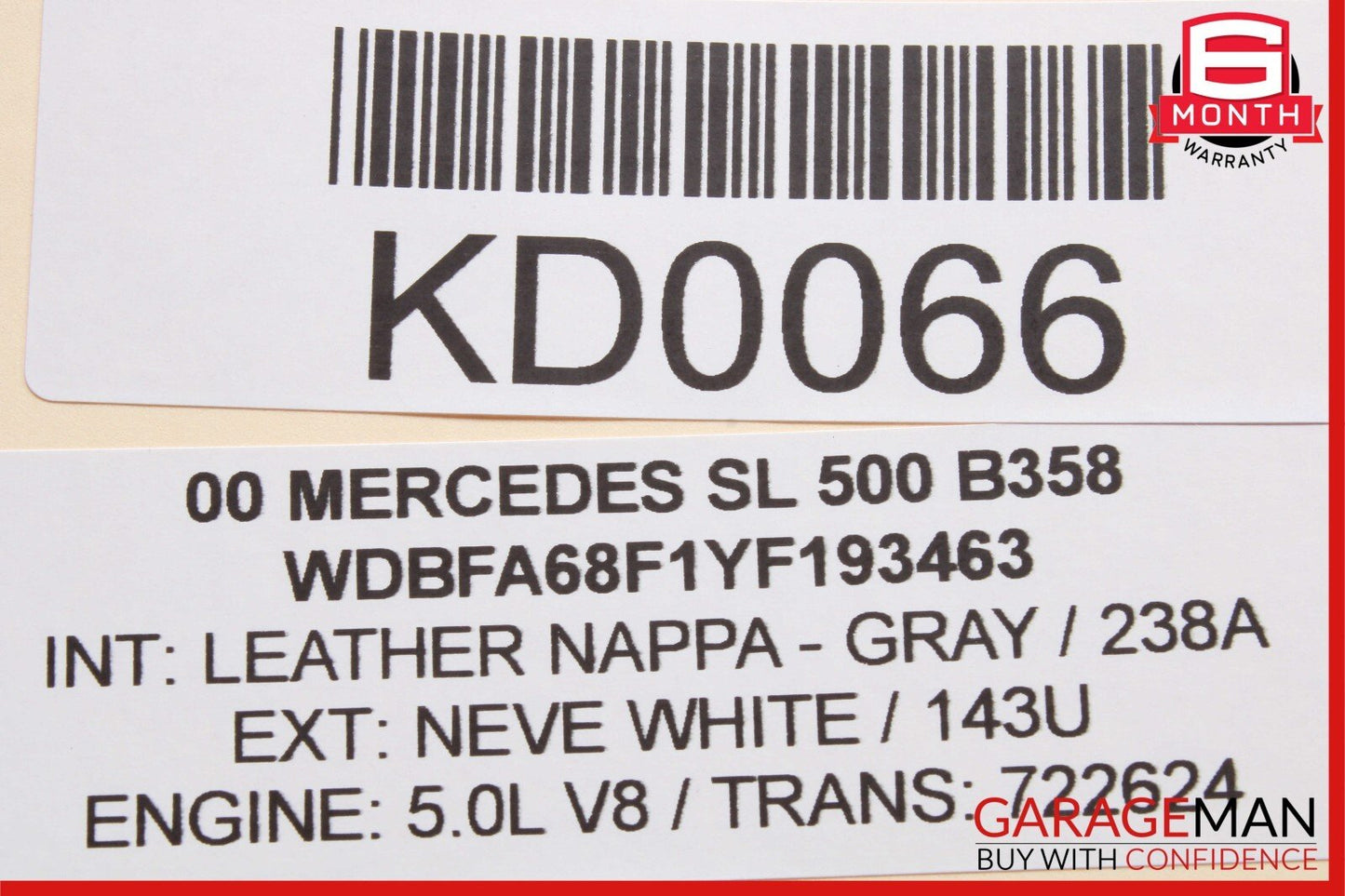 2000 Mercedes R129 SL500 Front Headrest Vacuum Valve w/ Air Pressure Sensor OEM