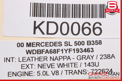 2000 Mercedes R129 SL500 Front Headrest Vacuum Valve w/ Air Pressure Sensor OEM