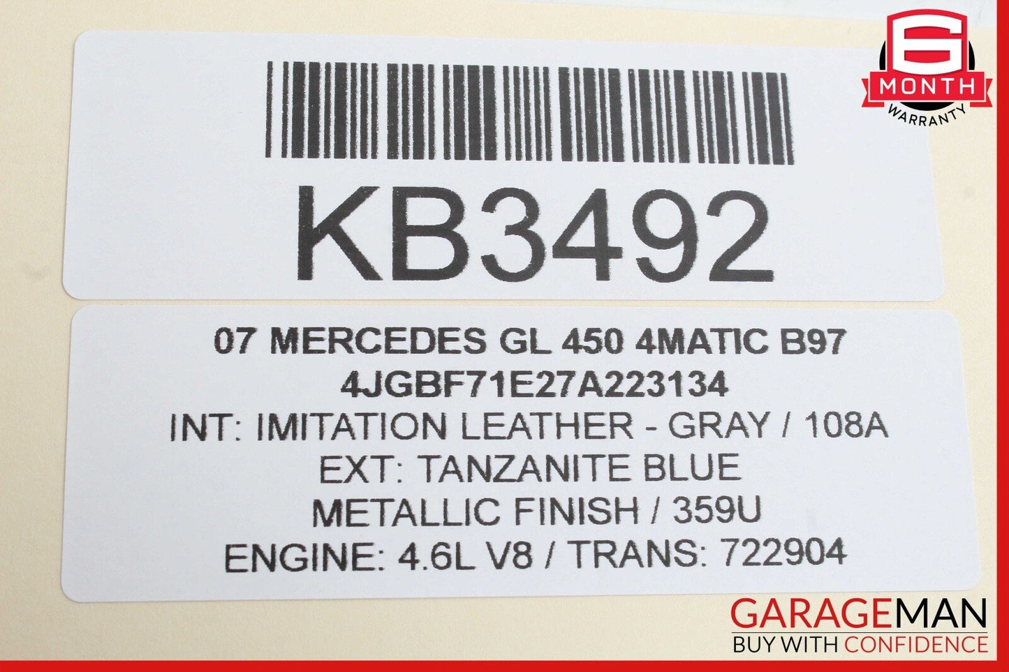 06-12 Mercedes X164 GL450 4MATIC Hazard Light Switch Control Panel OEM