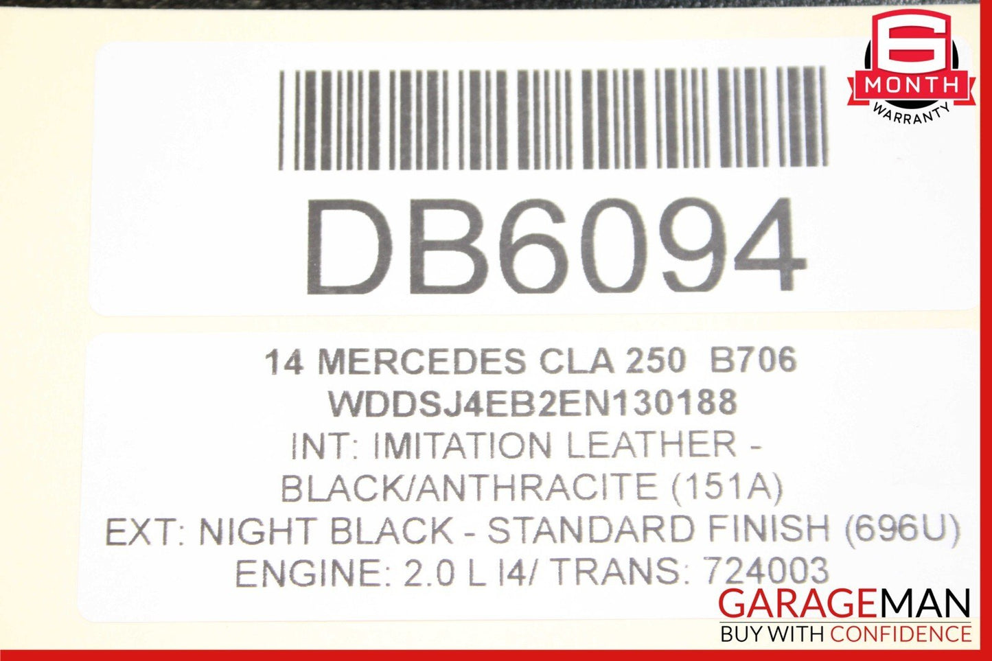 14-18 Mercedes W117 CLA250 Front Right Side Top Upper Seat Cushion Cover OEM