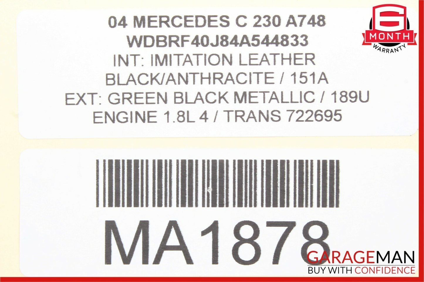 02-05 Mercedes W230 C230 Intercooler Air Cooler Radiator 2035000000 OEM