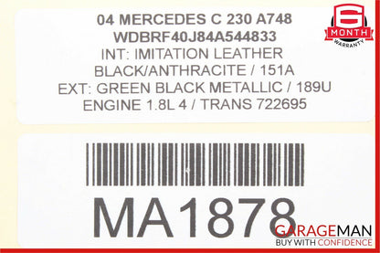 02-05 Mercedes W230 C230 Intercooler Air Cooler Radiator 2035000000 OEM