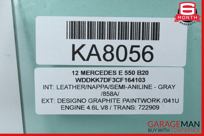 10-16 Mercedes W212 E550 E350 Front Left Driver Side Window Glass OEM
