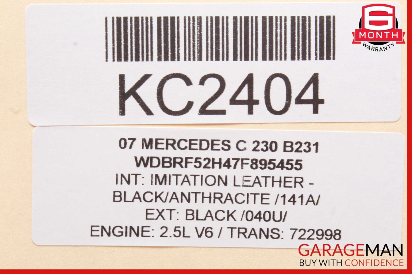 05-07 Mercedes W203 C230 C280 Rear Left Side Exterior Door Handle Black