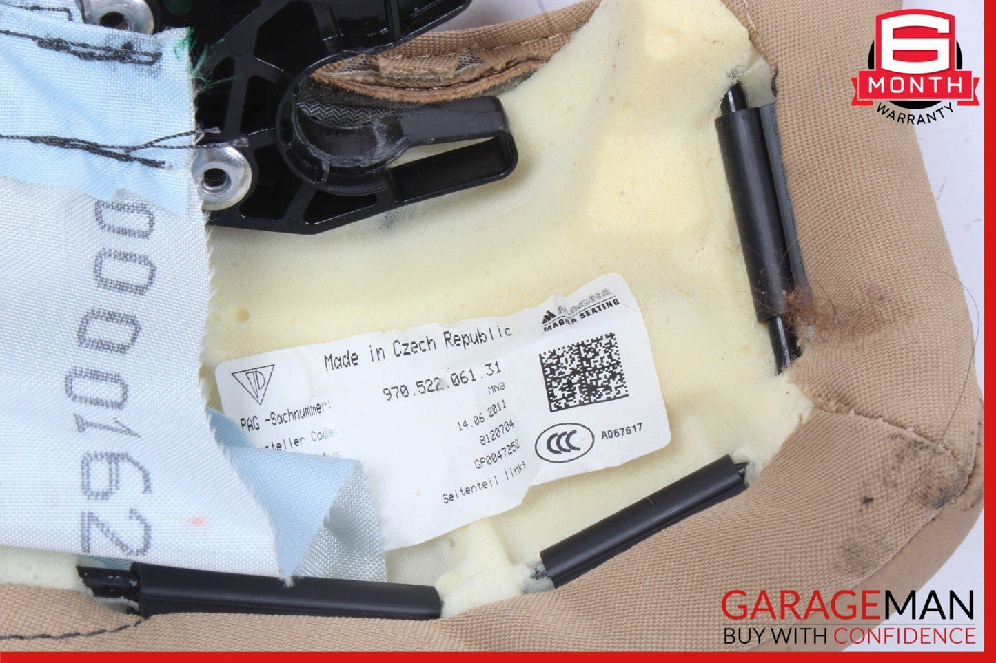 10-16 Porsche Panamera 970 Rear Left Side Seat Bolster Trim Module Assy Beige