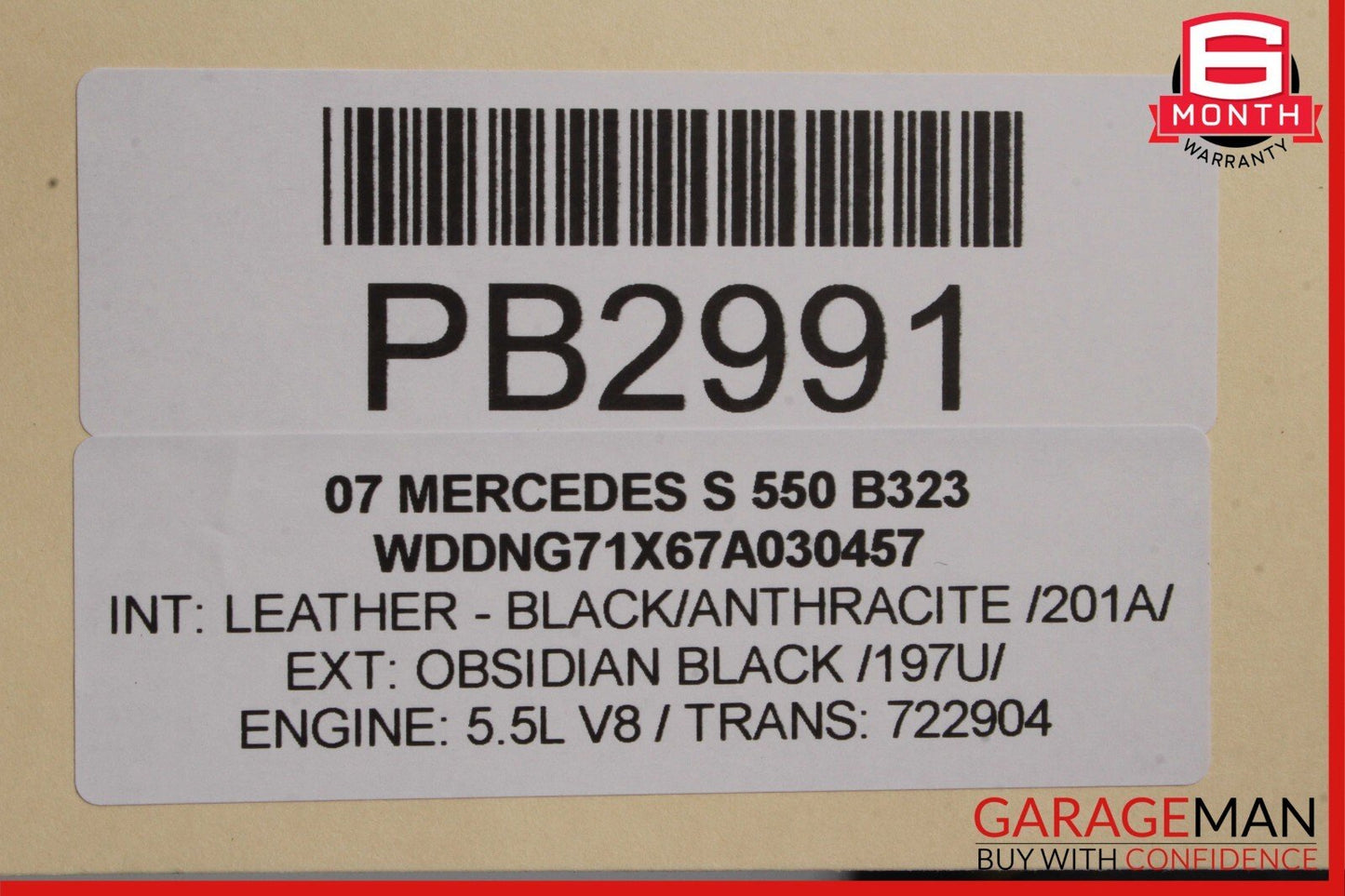 07-09 Mercedes W221 S550 Front Right Interior Door Panel Trim Assy Anthracite