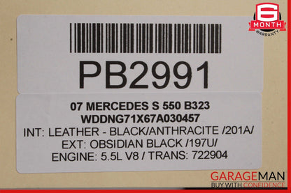 07-09 Mercedes W221 S550 Front Right Interior Door Panel Trim Assy Anthracite