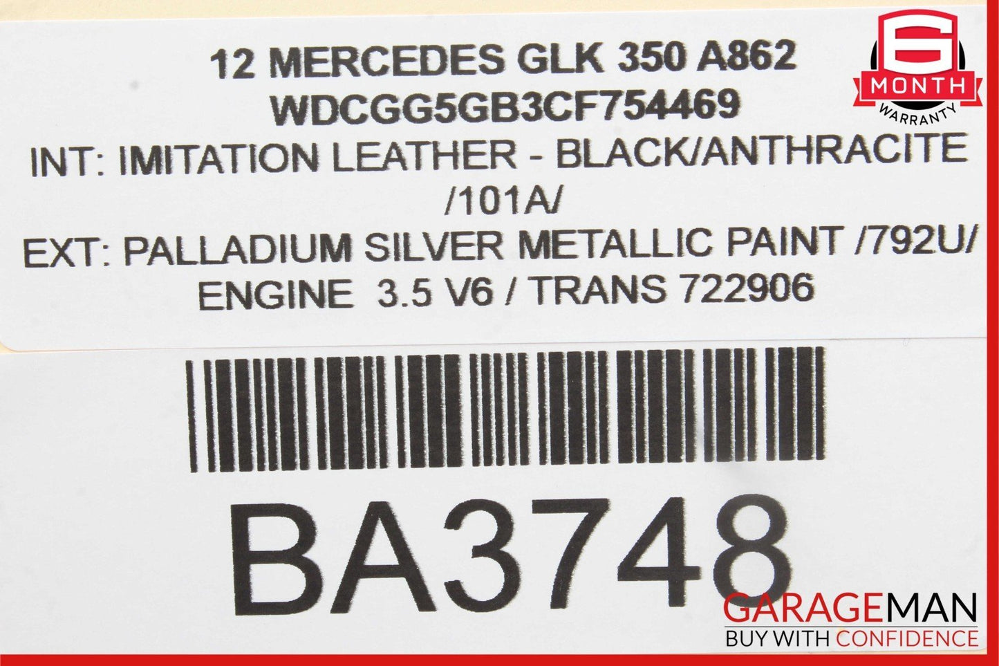 08-16 Mercedes GLK350 C300 E350 Front Left Side Door Window Regulator Motor Unit