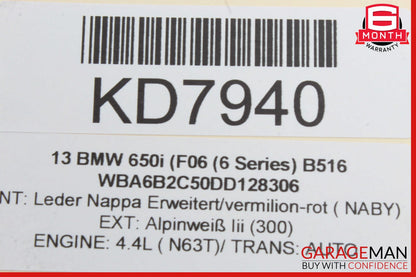 12-19 BMW 650i F06 Rear Center Seatbelt Seat Belt Retractor OEM
