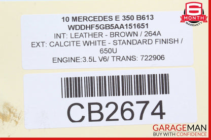 05-13 Mercedes W212 E350 E550 Front Left Side Engine Timing Chain Cover Plate