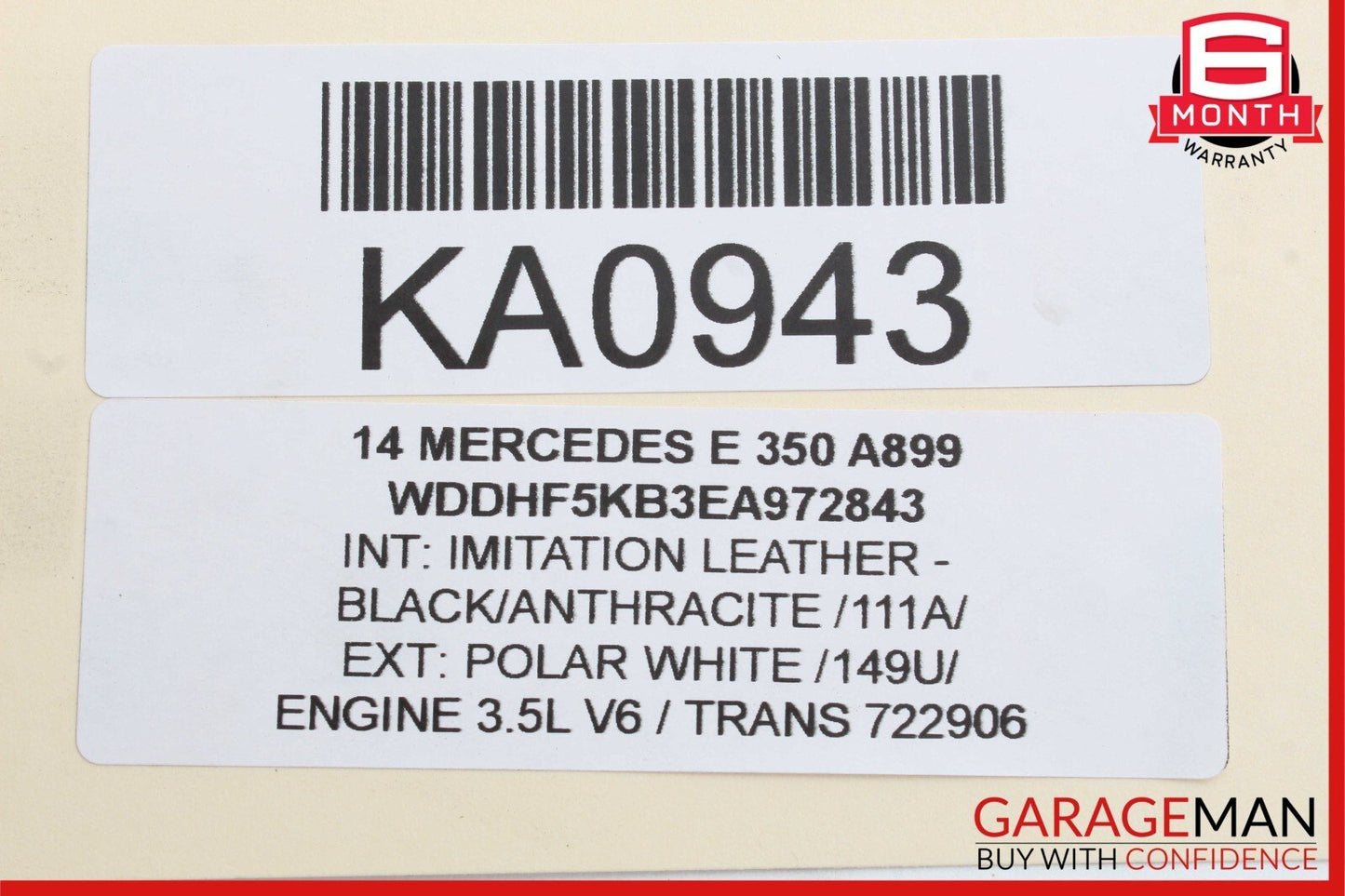 10-13 Mercedes W212 E350 Front / Rear Right Door Handle Frame OEM