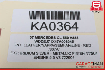 07-14 Mercedes W216 CL500 Front Left Side Door Handle Keyless Go Iridium Silver