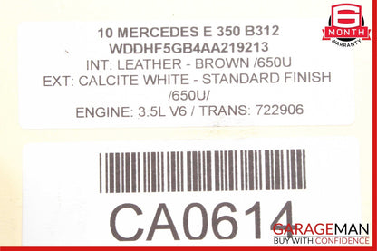 08-16 Mercedes W212 E350 GLK350 E550 Rear Left Door Window Regulator Motor Unit