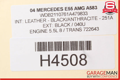 03-09 Mercedes W211 E320 E350 E55 AMG Rear Left Side Exterior Door Handle Black
