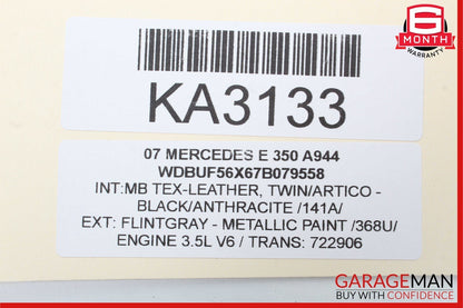 07-09 Mercedes CLS550 E350 E63 AMG Front Left Seat Belt Seatbelt Retractor Black