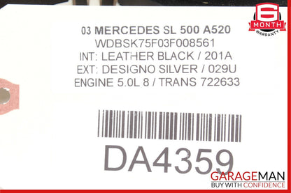 03-08 Mercedes R230 SL550 SL600 Instrument Cluster Speedometer 2305401148 OEM