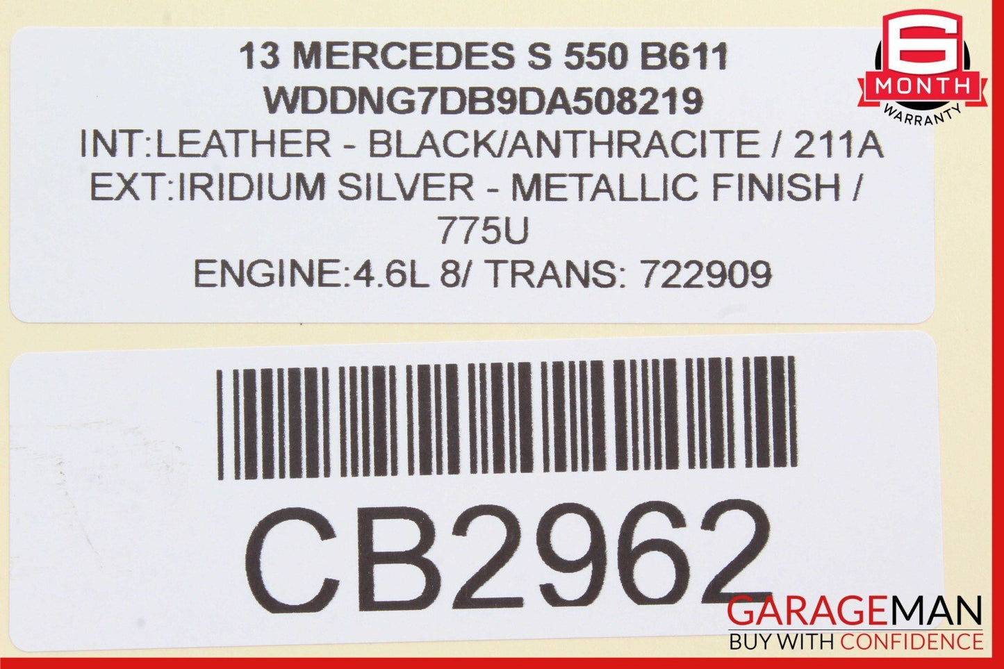 12-18 Mercedes S550 E550 Front Left / Right Engine Timing Chain Cover Plate