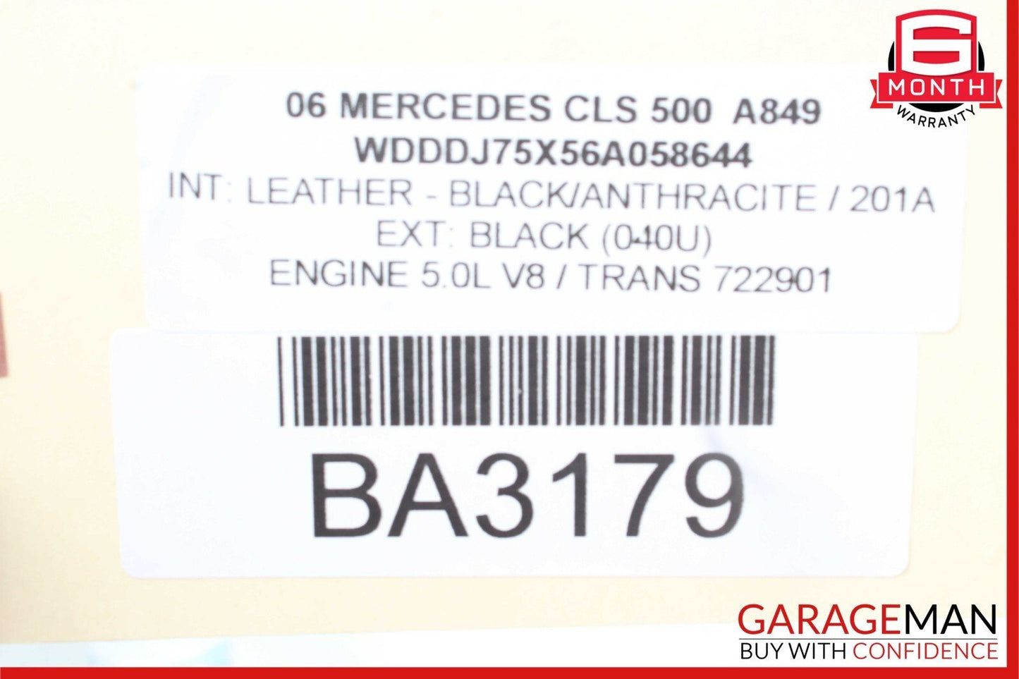 06-08 Mercedes W219 CLS500 Front Right Side Mirror Door Rear View Black