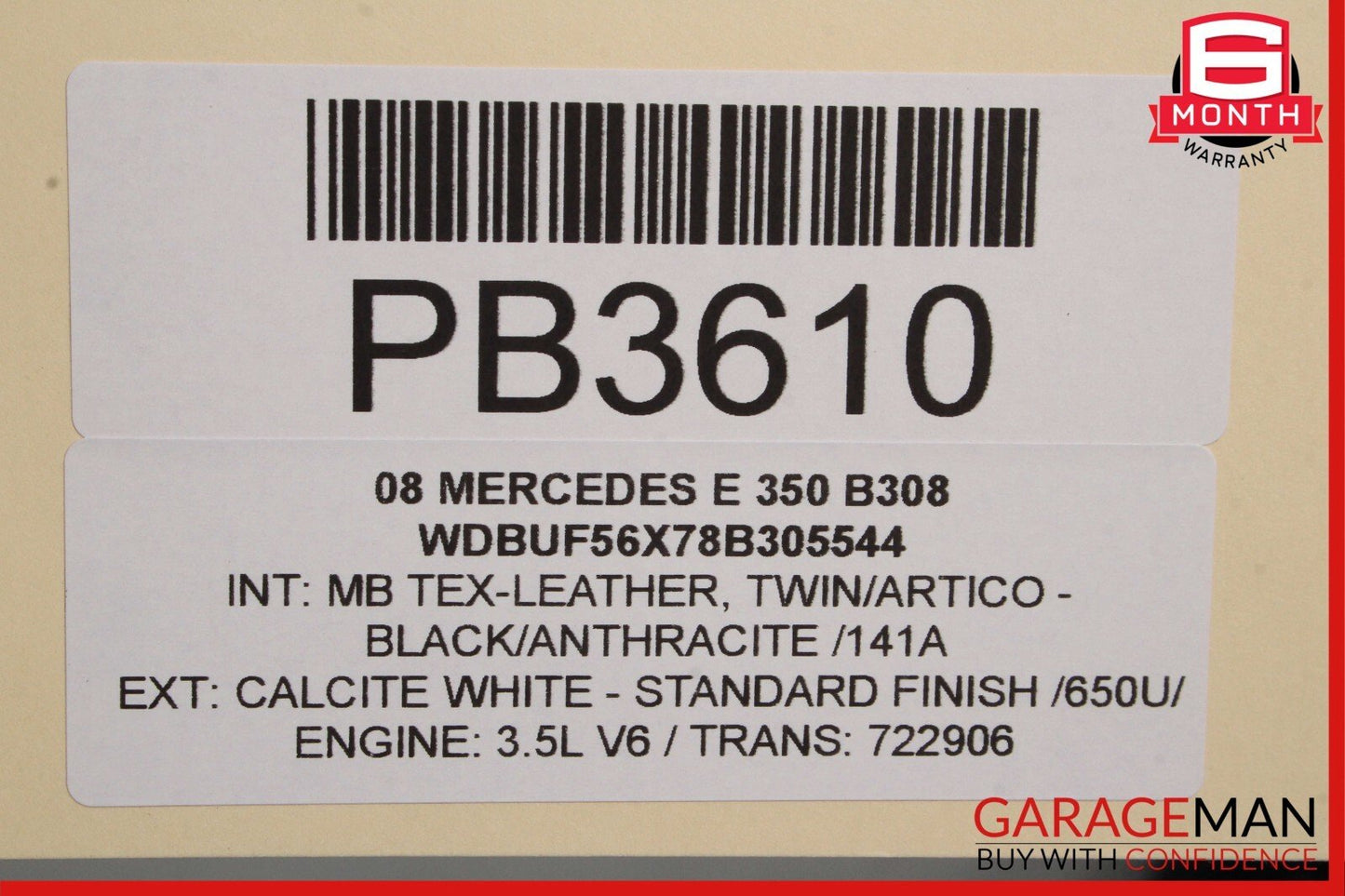 10-17 Mercedes W207 E350 E550 Coupe Front Right Top Upper Seat Cushion Black OEM