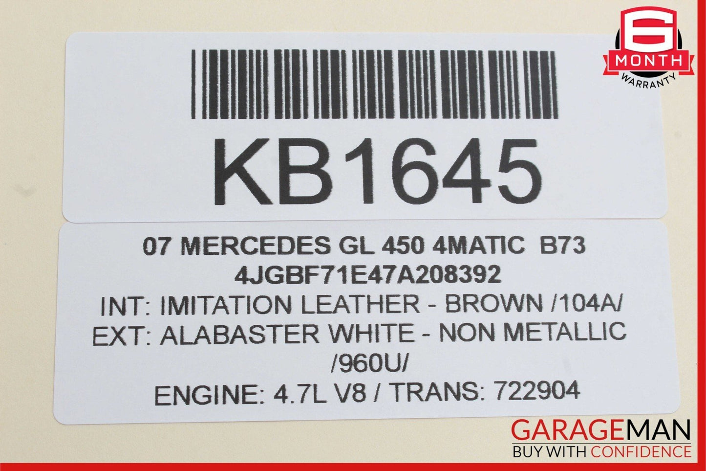 07-12 Mercedes X164 GL450 GL320 Third Seat Row Power Folding Control Module OEM