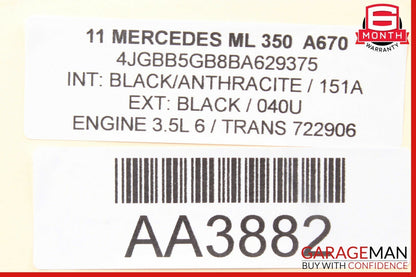 06-12 Mercedes GL450 ML350 Front Right Side Exterior Door Handle Assembly Black