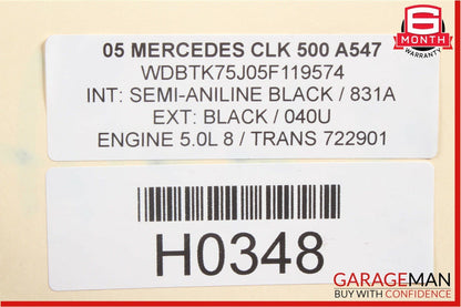 03-09 Mercedes W209 CLK500 Rear Bumper Reinforcement Impact Crash Bar Rebar