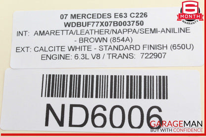 03-11 Mercedes W211 E63 AMG Rear Door Keyless Go Control Module Unit OEM