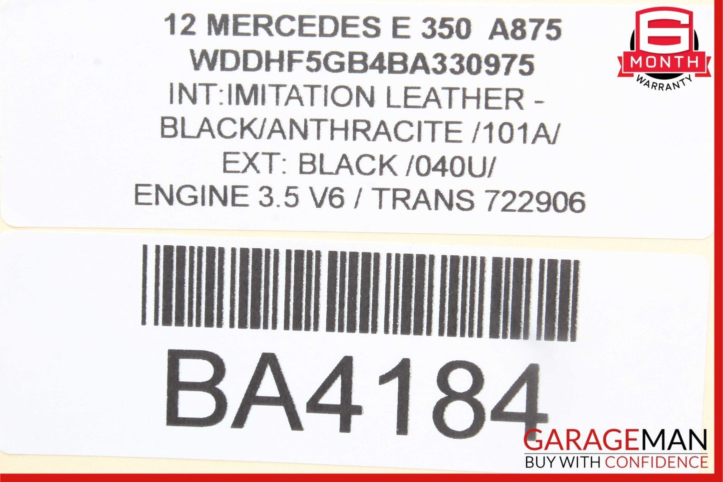 08-16 Mercedes E350 C250 GLK350 Rear Right Side Door Window Regulator Motor Unit