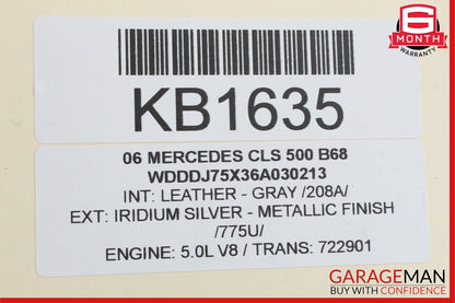 06-11 Mercedes W219 CLS500 Rear Left Door Lock Latch Actuator Keyless Go OEM