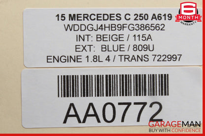 08-15 Mercedes W204 C250 Coupe Front Right Door Window Regulator Motor Unit OEM