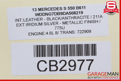 11-20 Mercedes W221 S550 CL550 4.7L Left Side Air Intake Hose Duct Pipe Assy