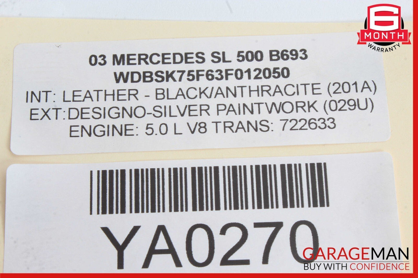 03-12 Mercedes R230 SL500 SL55 AMG Front Left Side Under Seat Control Module OEM