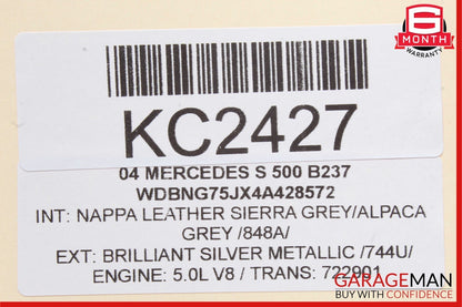 00-06 Mercedes W220 S500 S430 S55 AMG Rear Left Side Door Window Regulator Motor
