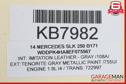 12-20 Mercedes R172 SLK250 Convertible Top Left C Pillar Brace Support OEM