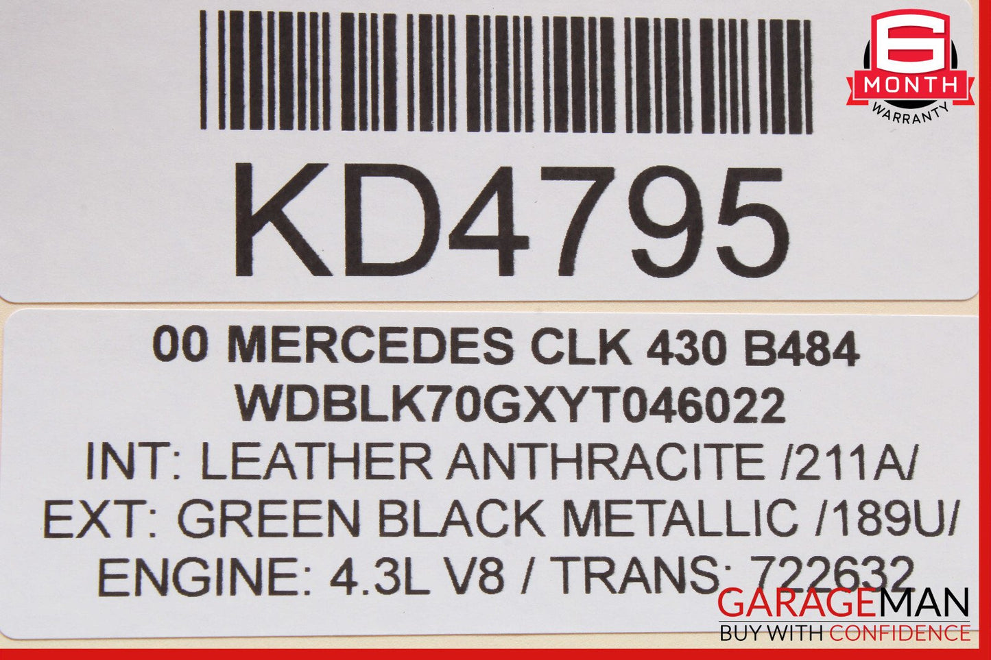 99-03 Mercedes W208 CLK430 ASR ABS Control Module Unit 0275455932 OEM