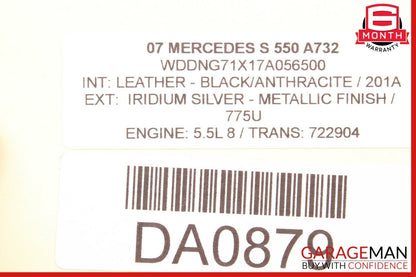 07-13 Mercedes W221 S550 S63 AMG Rear Right Side Keyless Go Exterior Door Handle