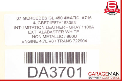 07-12 Mercedes X164 GL450 Rear Right Passenger Door Sound Speaker OEM
