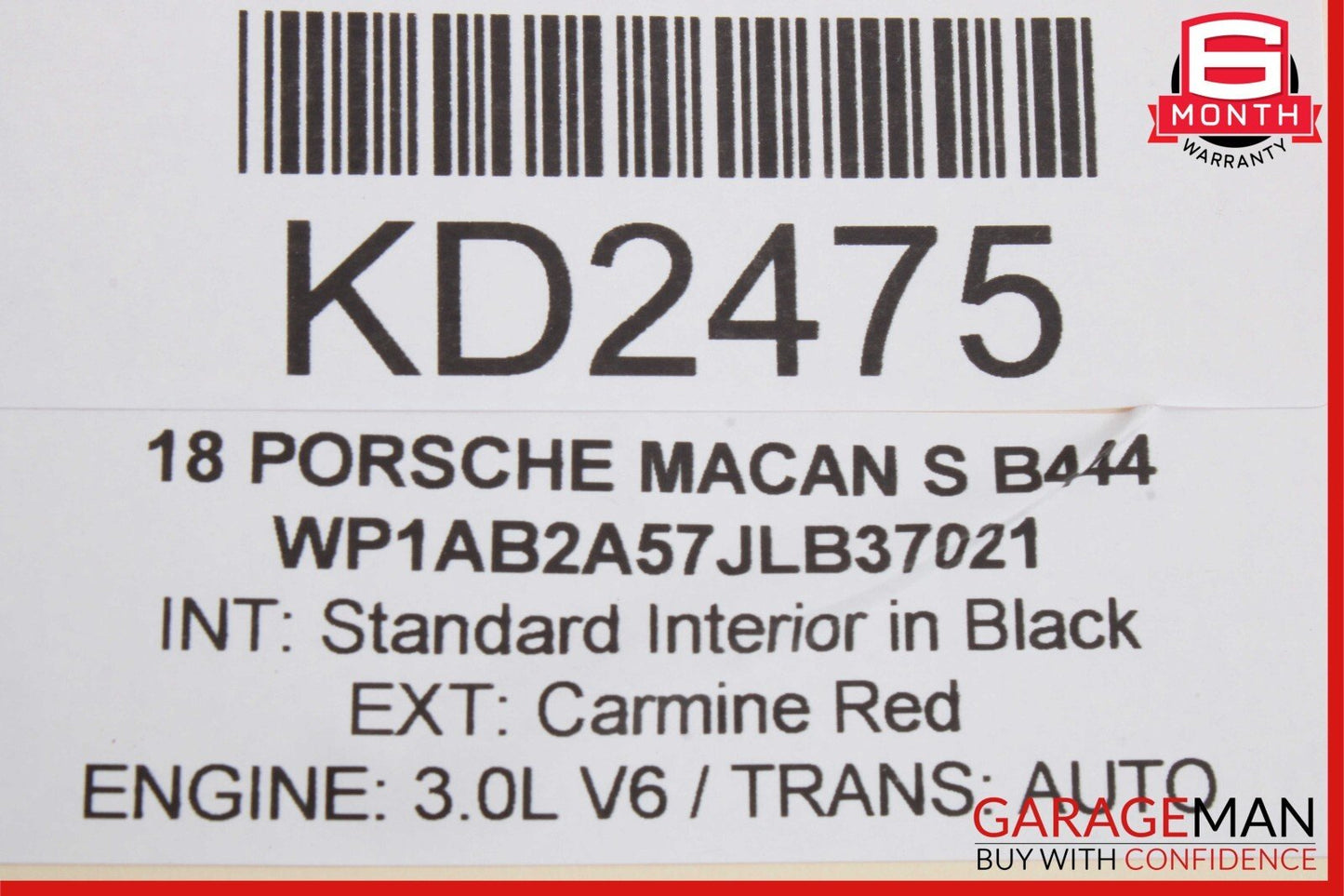 15-18 Porsche Macan 95B Rear Bumper Bracket Mount w/ Keyless Entry Antenna Assy