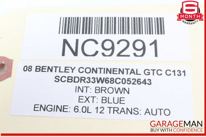 03-12 Bentley Continental GTC Front Left Side Door Lock Soft Actuator Motor OEM
