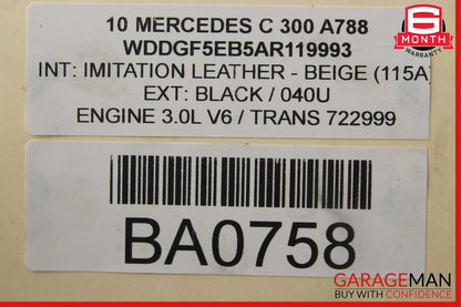 08-11 Mercedes W204 C300 3.0L V6 Engine Motor Right Side Cylinder Head RWD OEM