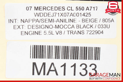 07-09 Mercedes W216 CL550 S550 Rear Trunk Remote Release Open Close Module Unit
