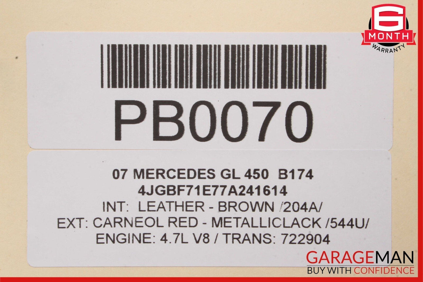 07-12 Mercedes X164 GL320 GL350 GL450 GL550 Front Lower Radiator Support Bracket