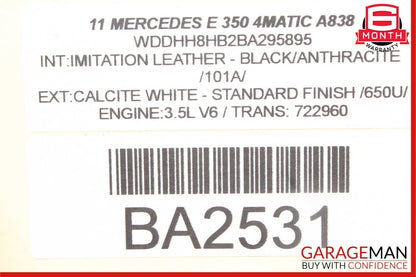10-13 Mercedes W212 E350 E550 Rear Left Exterior Door Handle Assembly White OEM