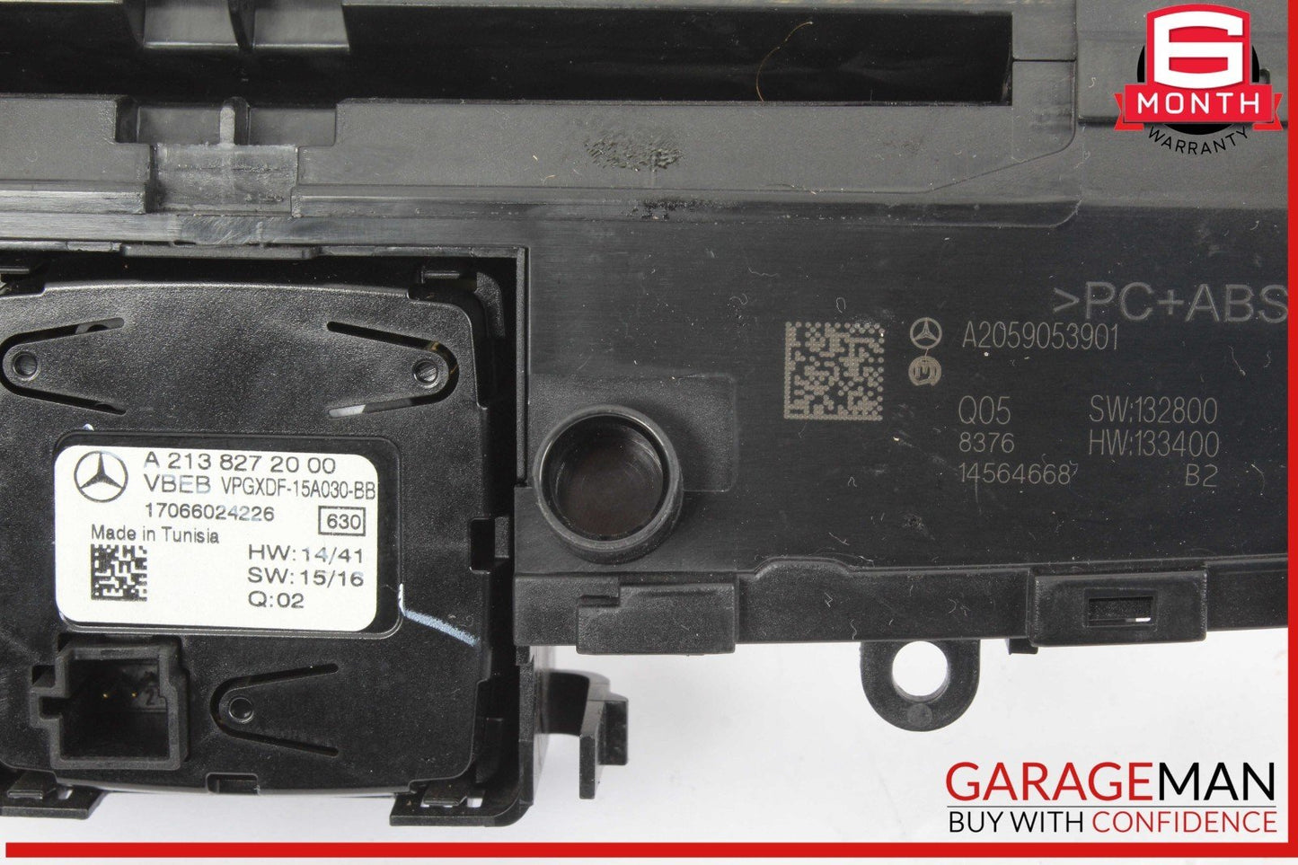 15-18 Mercedes W205 C300 Center Dashboard Hazard Control Switch w/ Clock Assy
