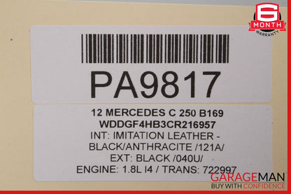 08-14 Mercedes W204 C250 Top Upper Seat Cushion Front Right Side Black OEM