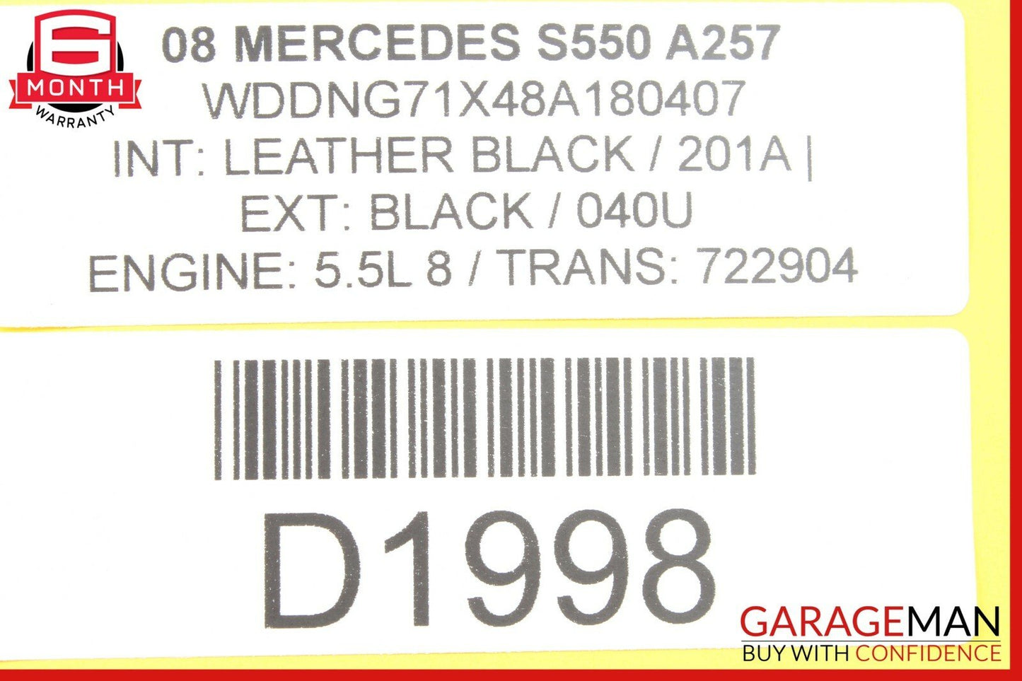 07-13 Mercedes W221 S550 S600 S63 AMG Rear Right Or Left Window Control Switch